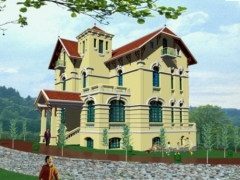 [CAD] Biệt Thự lâu đài 2 tầng đầy đủ 10.7x16.7m dùng cho đồ án